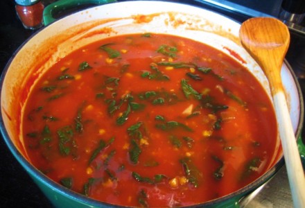 Вегетарианский суп с помидорами