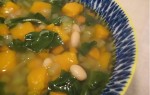 Суп с тыквой, белой фасолью и мангольдом