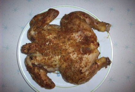 Печеная курица с чесноком