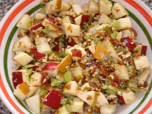 Яблочно-грушевый салат