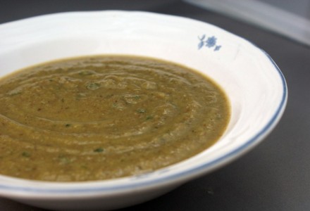 Крем-суп из шапминьонов и спаржи