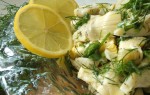 Салат из артишоков и сладкого укропа с лимонной заправкой