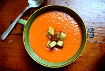 Суп из жареных томатов