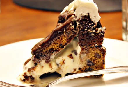 Шоколадный торт с мороженым