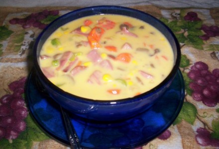 Суп с грибами и кукурузой